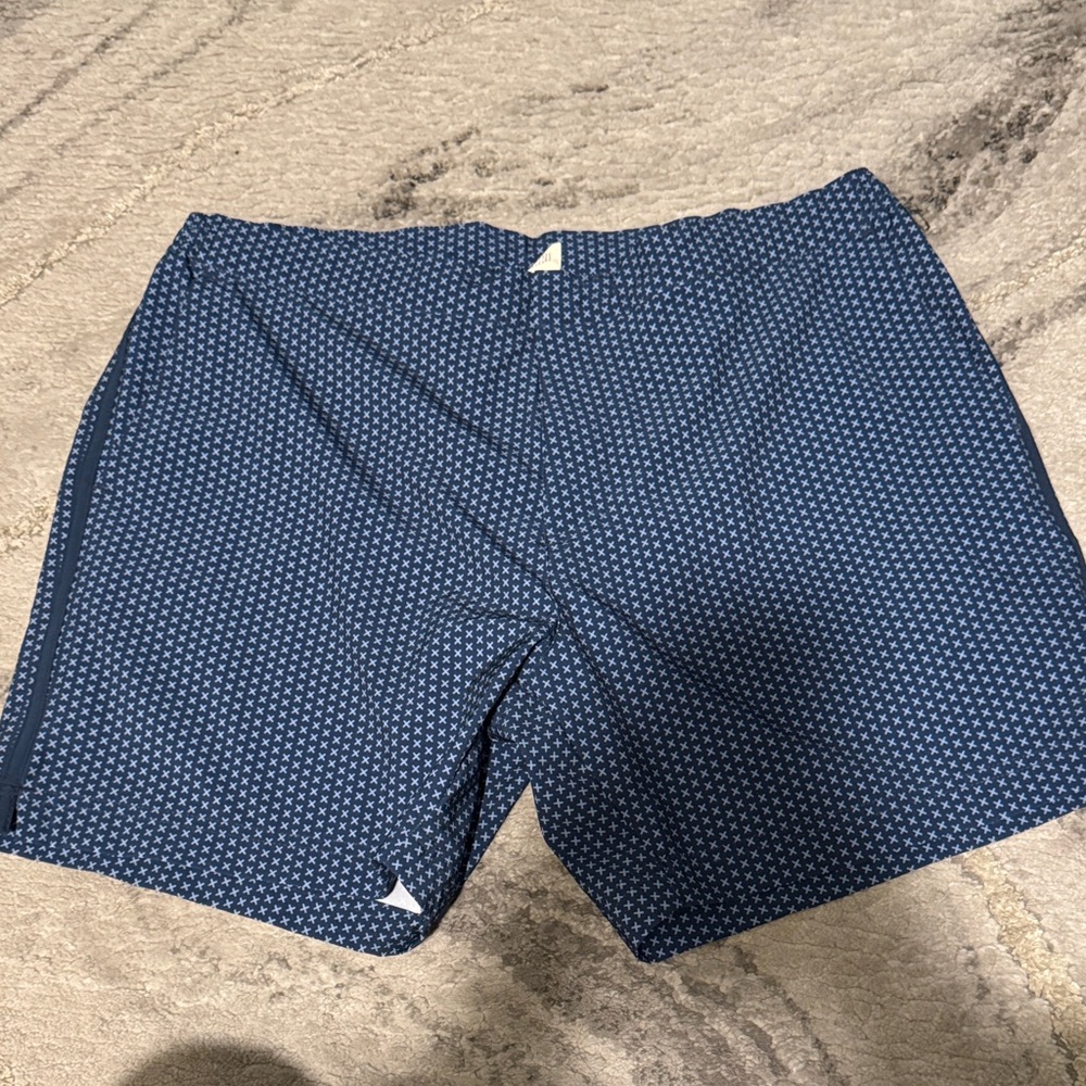 Fair Harbor Navy Geometric Swim Shorts